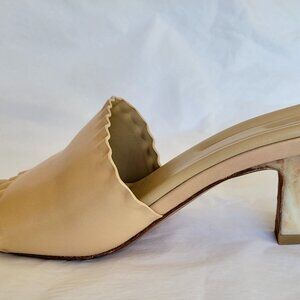 Vince leather sandals slides size 9.5 marble heel